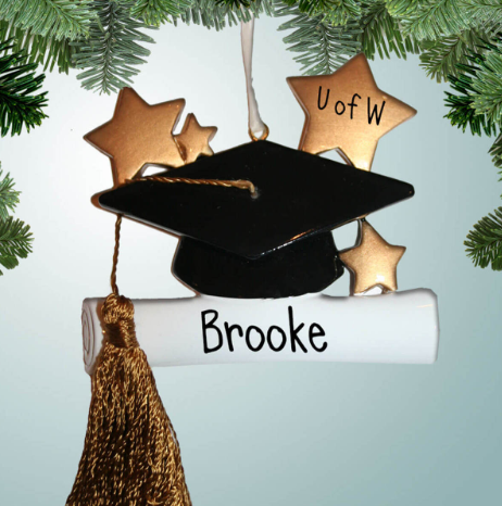 Graduation cap and tassel ornament