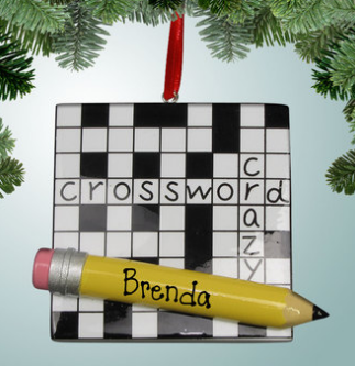 crossword puzzle Christmas ornament